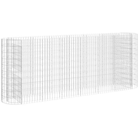 Jardinière  Lit surélevé à gabion Fer galvanisé 260x50x100 cm (1/5)