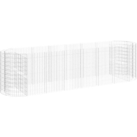 Jardinière Lit surélevé à gabion Fer galvanisé 400x100x100 cm (1/5)