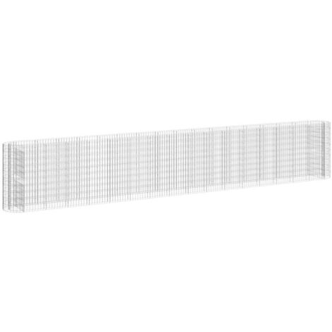 Jardinière Lit surélevé à gabion Fer galvanisé 610x50x100 cm (1/5)