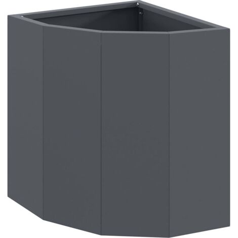 Jardinière Bac à fleurs d'Angle Anthracite 30 x 30 x 35 cm Acier (1/5)