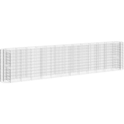 Jardinière Lit surélevé à gabion Fer galvanisé 470x50x100 cm (1/5)
