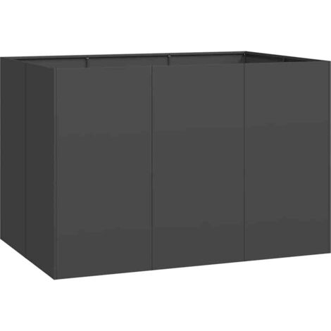 Jardinière Bac à fleurs noir 120x80x80 cm acier (1/5)