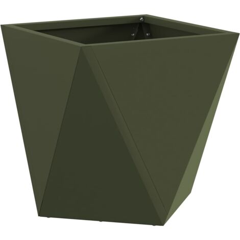 Jardinière Bac à fleurs Vert olive 30 x 30 x 30 cm Acier (1/5)