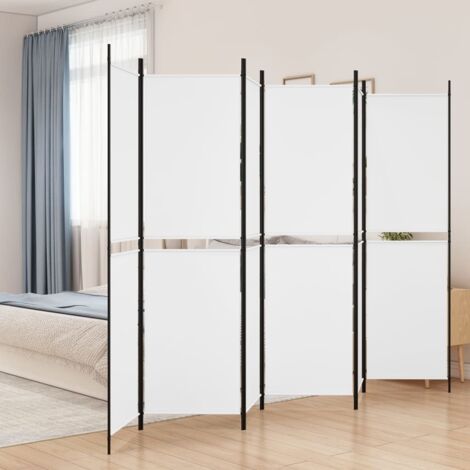 Cloison de séparation 6 panneaux, Paravent sur Pied, Séparation de pièce, Cloison mur écran Blanc 300x200 cm Tissu GHJ92808 (1/5)