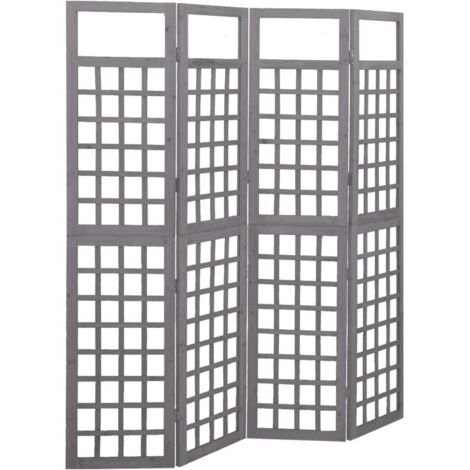Cloison de séparation à 4 panneaux Pliable, Paravent sur Pied, Séparation de pièce Bois de pin solide 161x180cm GHJ81946 (1/5)