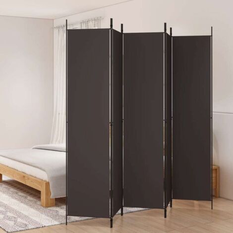 Cloison de séparation 5 panneaux, Paravent sur Pied, Séparation de pièce, Cloison mur écran Marron 250x220 cm Tissu GHJ17123 (1/5)