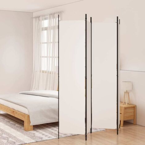 Cloison de séparation 4 panneaux, Paravent sur Pied, Séparation de pièce, Cloison mur écran Blanc 200x220 cm Tissu GHJ15798 (1/5)