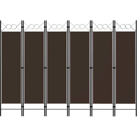 Cloison de séparation 6 panneaux, Paravent sur Pied, Séparation de pièce, Cloison mur écran Marron 240x180 cm GHJ82081 (1/5)