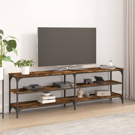 Meuble TV, Banc TV, Support pour Téléviseur, Meuble de Salon Chêne fumé 160x30x50 cm bois d'ingénierie YHJ99511 (1/5)