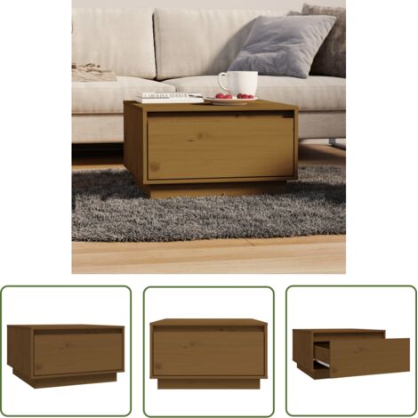 Furniture Limited - Table basse Marron miel 55x56x32 cm Bois mass (1/5)