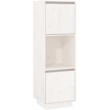 Buffet, Meuble de Rangement, Armoire de Cuisine Blanc 38x35x117 cm Bois massif de pin RDS3166 (1/5)