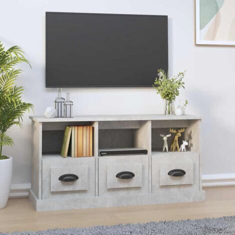 Meuble TV, Banc TV, Support pour Téléviseur, Meuble de Salon Gris béton 100x35x50 cm bois d'ingénierie YHJ14795 (1/5)