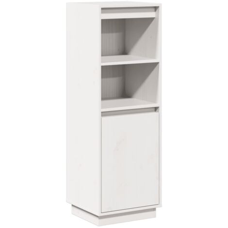 Buffet haut Blanc 37x34x110 cm Bois massif de pin (1/5)