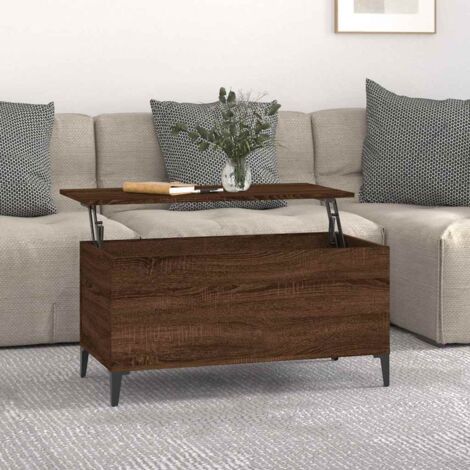 Table basse de salon Bout de canapé Table d'appoint pour chambre Chêne marron 90x44,5x45 cm Bois d'ingénierie XTT878 (1/5)