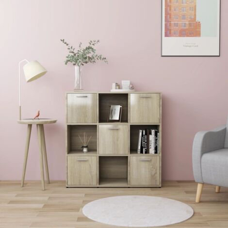 Bibliothèque, Étagère de Rangement, Meuble pour Dossier, Armoire de Rangement Chêne sonoma 90x30x90 cm Aggloméré AXZ94874 (1/5)