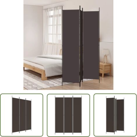 The Living Store Cloison de séparation 3 panneaux Marron 150x220 cm Tissu - Cloison De Séparation - Écran De Confidentialité - Séparateur De Pièce - Mur D'intimité - Décoration Murale (1/5)