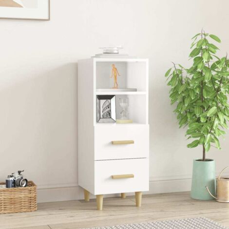 Buffet, Meuble de Rangement, Armoire de Cuisine Blanc brillant 34,5x34x90 cm Bois d'ingénierie RDS5264 (1/5)