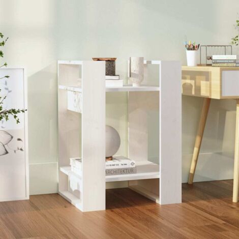 Bibliothèque, Étagère de Rangement, Séparateur de pièce, Meuble pour Dossier Blanc 41x35x57 cm Pin solide AXZ77821 (1/5)
