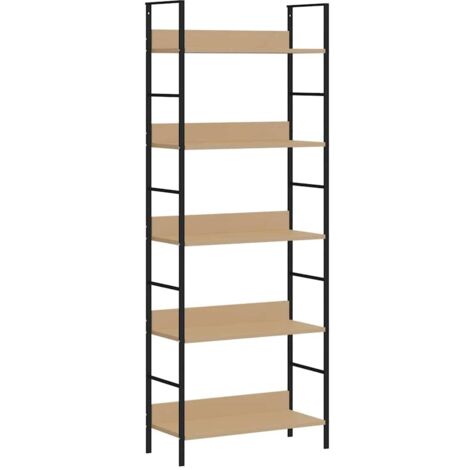 Bibliothèque à 5 niveaux, Étagère de Rangement, Meuble pour Dossier, Armoire de Rangement Chêne 60x27,6x158,5 cm Aggloméré AXZ24888 (1/5)