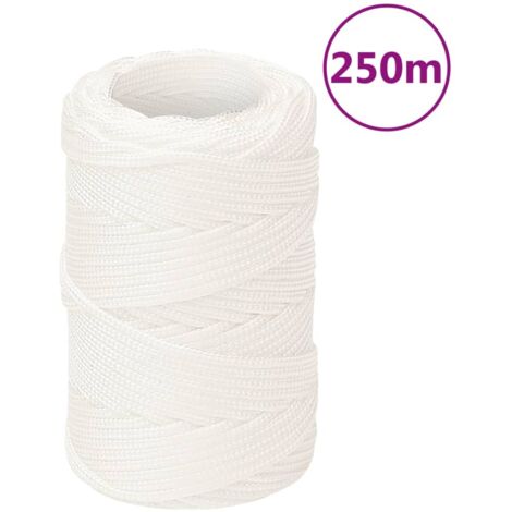 Corde de bateau, Corde de Cordage pour Randonnée Camping Blanc complet 2 mm 250 m Polypropylène ASD26017