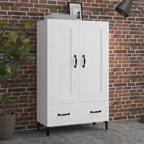 Buffet haut, Meuble de Rangement, Armoire de Cuisine Blanc 70x31x115 cm Bois d'ingénierie RDS7988 (1/5)