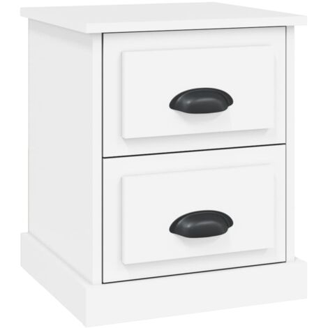 Table de chevet  Table de nuit blanc 39x39x47,5 cm bois d’ingénierie VGT92161 BonneVie (1/5)