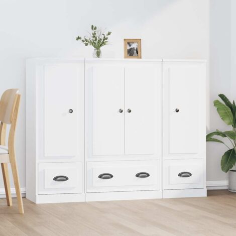 3 pcs Buffets, Meubles de Rangement, Armoires de Cuisine blanc bois d'ingénierie RDS1043 (1/5)