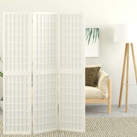 Cloison de séparation Pliable, Paravent sur Pied, Séparation de pièce 3 panneaux 120x170 cm Blanc GHJ32815 (1/5)