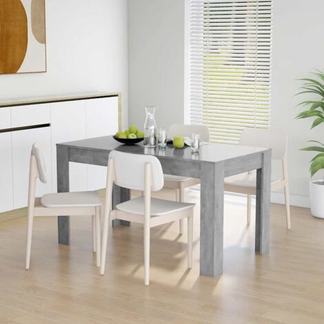 Table de salle à manger, Table à dîner, Table de Cuisine Gris béton 140x74,5x76 cm Aggloméré BHU5038 (1/5)