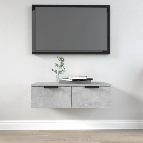 Armoire murale, Meuble Haut, Armoire Etagère de rangement Gris béton 68x30x20 cm Bois d'ingénierie HYB92092 (1/5)