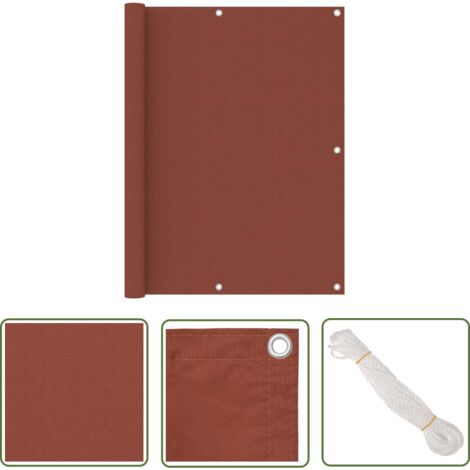 The Living Store Écran de balcon Terre cuite 120x600 cm Tissu Oxford - Écran De Balcon - Intimité Balcon - Paravent Balcon - Protection Solaire Balcon - Voile D'ombrage Balcon (1/5)