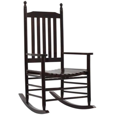 Chaise à bascule avec siège incurvé, Rocking chair design contemporain, Fauteuil à bascule Marron Bois de peuplier BGT12975 (1/5)