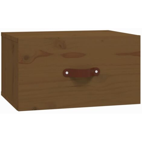 Table de chevet murale Table d'Appoint Table de nuit Marron miel 40x29,5x22 cm VGT74483 (1/5)