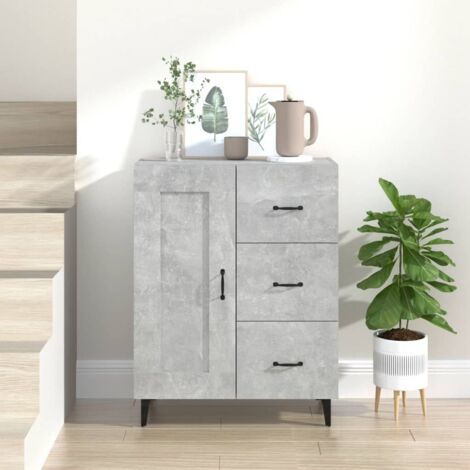Buffet, Meuble de Rangement, Armoire de Cuisine Gris béton 69,5x34x90 cm Bois d'ingénierie RDS9270 (1/5)