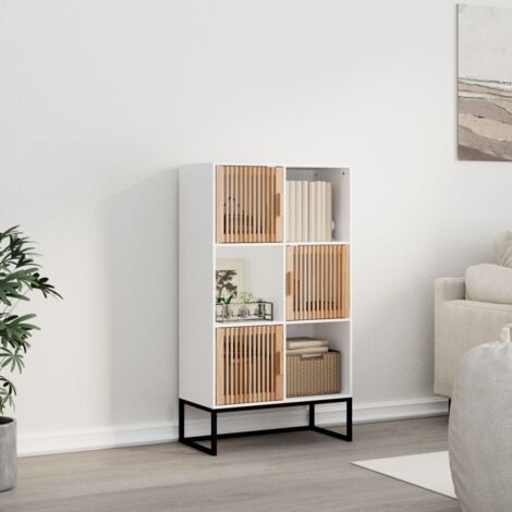 Buffet haut, Meuble de Rangement, Armoire de Cuisine blanc 70x35x125 cm bois d'ingénierie RDS4327 (1/5)