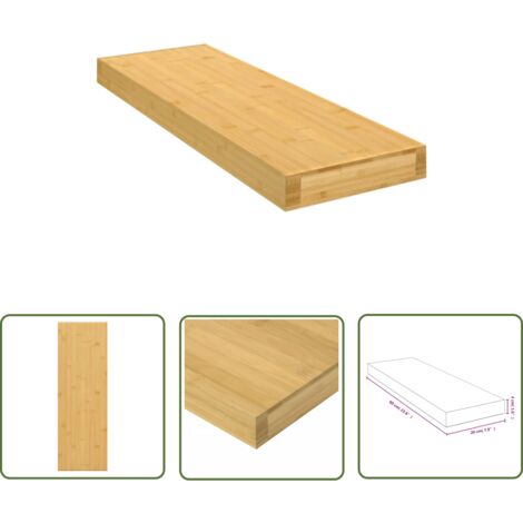 Furniture Limited - Étagère murale 60x20x4 cm bambou (1/4)