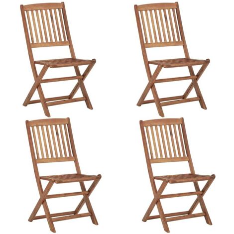 FIMEI Chaises pliables d'extérieur 4 pcs Bois d'acacia solide 48,5 x 57 x 91 cm (1/5)