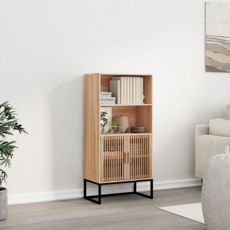 Buffet haut, Meuble de Rangement, Armoire de Cuisine 60x35x125 cm bois d'ingénierie RDS4358 (1/5)