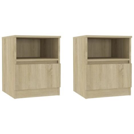 Lot de 2 Tables de chevet  Tables de nuit Chêne sonoma 40x40x50 cm Aggloméré VGT71466 (1/5)