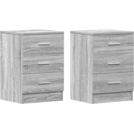 Lot de 2 Tables de nuit - Moderne Tables de chevet 2 pcs Sonoma gris 38x35x56cm Bois d'ingénierie FR65752 (1/5)