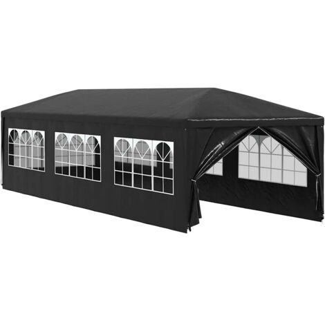 Tente de réception pliable, Barnum Pergola Pavillon Chapiteau Tonnelle de Jardin 3 x 9 m Anthracite FCV76020