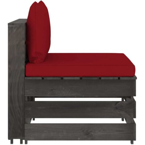 Canapé central sectionnel Contemporain - Sofa Divan Banquette - avec coussins Bois imprégné de gris Chic-699501 (1/5)