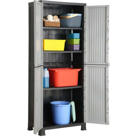 Armoire de rangement de Jardin, Armoire étanche, Garage, Atelier, Placard en plastique 68x39x171,5 cm HYB59468