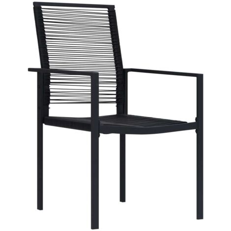 INLIFE Chaises de jardin 4 pcs Rotin PVC Noir (1/5)