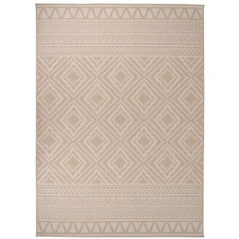 Tapis à tissage plat d'extérieur, Tapis de jardin, Balcon 200x280 cm Rayures brunes FYH11192 (1/5)