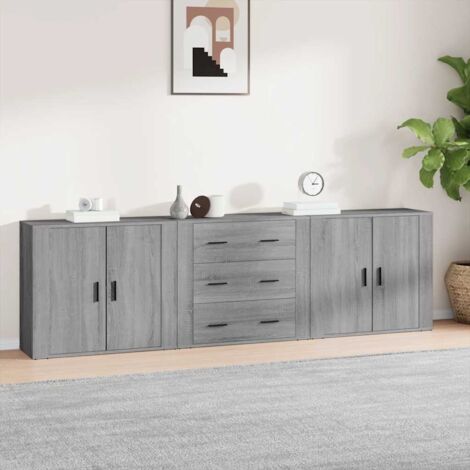 3 pcs Buffets, Meubles de Rangement, Armoires de Cuisine Sonoma gris Bois d'ingénierie RDS1211 (1/5)