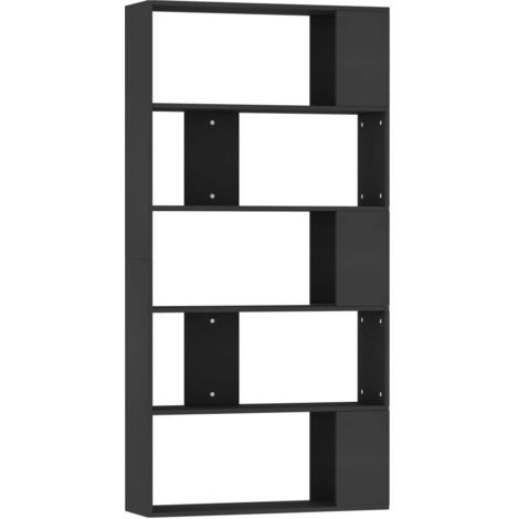 INLIFE Bibliothèque/Séparateur de pièce Noir 80x24x159 cm Aggloméré (1/5)