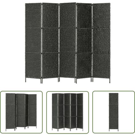 Furniture Limited - Cloison de séparation 5 panneaux Noir 193x160 (1/5)