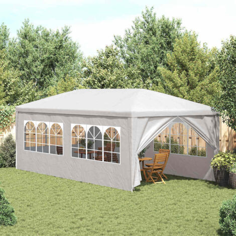 Tente de réception pliable, Barnum Pergola Pavillon Chapiteau Tonnelle de Jardin 3 x 6 m Blanc FCV19893