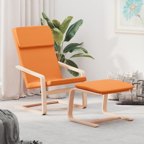 Chaise de relaxation,Chaise de Salon avec repose-pied Jaune foncé Tissu BGT26831 BonneVie (1/5)